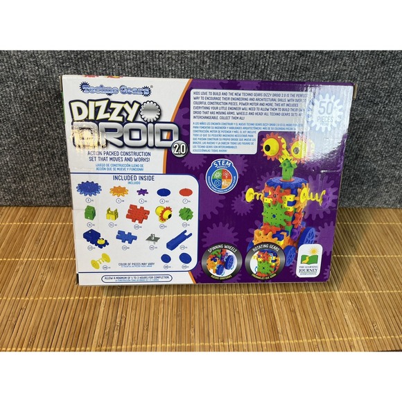 Techno Gears Dizzy Droid Construction Set STEM‎ Build - 50+ Pieces NIB - Picture 2 of 2